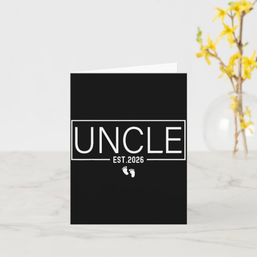 Uncle Est. 2026 New Uncle Promoted To Uncle Est. 2 Kaart (Gele Bloem)
