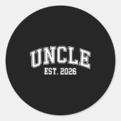 Uncle Est 2026 Soon To Be Uncle New Uncle 2026 Ronde Sticker (Voorkant)