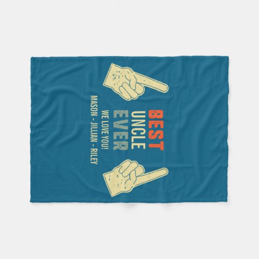 Uncle Ever Inting Finger Niece Nephew Names  Fleece Deken (Voorkant (Horizontaal))