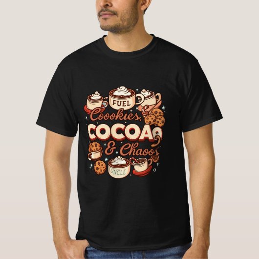 Uncle Fuel: Cookies, Cocoa & Chaos | Funny Holiday T-shirt (Voorkant)