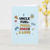 Uncle Fuel: Pizza, Jokes & Love  Greeting Card Kaart (Gele Bloem)