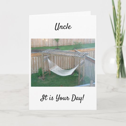 **UNCLE** HAMMOCK WACHT U OP UW BIRTHDAAGSE KAART (Voorkant)