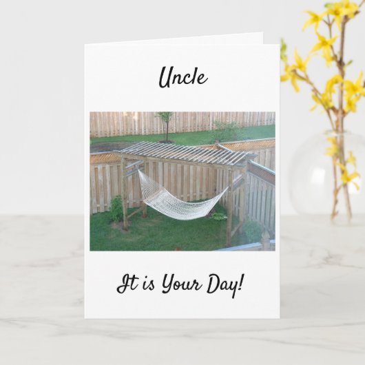 **UNCLE** HAMMOCK WACHT U OP UW BIRTHDAAGSE KAART (Gele Bloem)
