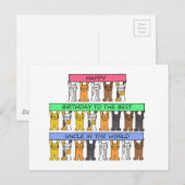 Uncle Happy Birthday Cartoon Cats Briefkaart (Voorkant / Achterkant)