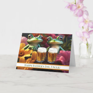 Uncle Happy Fathers Day Funny Beer Drink Frogs Kaart
