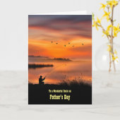 Uncle Happy Fathers Day Vist zonsondergang Kaart (Gele Bloem)