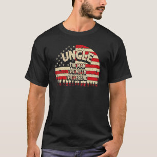 Uncle Het Man The Myth De legende Mannen USA Flag  T-shirt