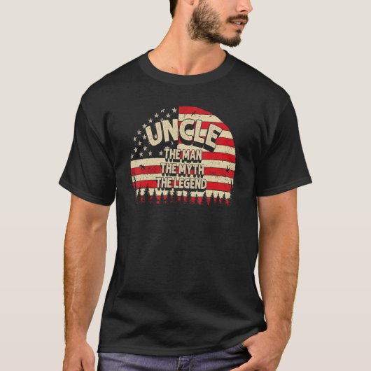 Uncle Het Man The Myth De legende Mannen USA Flag T-shirt (Voorkant)