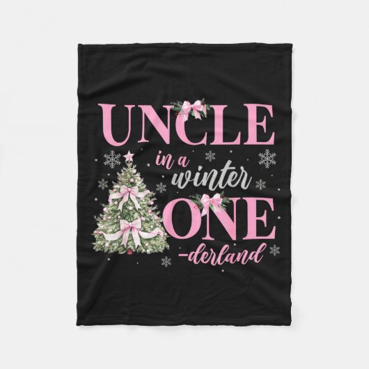Uncle In A Winter Onederland Birthday Girl Christm Fleece Deken (Voorkant)