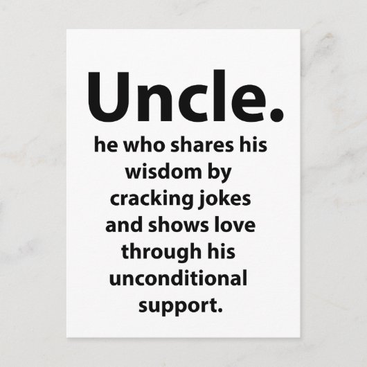 Uncle Inspirerend Funny Briefkaart (Voorkant)