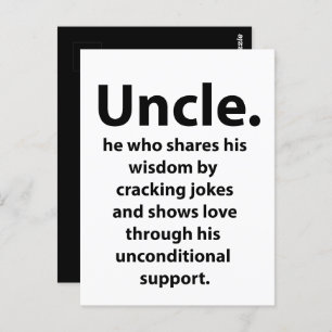 Uncle Inspirerend Funny Quote Typografie Uncle Briefkaart