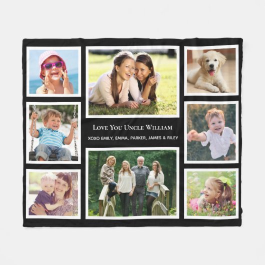 Uncle Love You Fotocollage Fleece Deken (Voorkant (Horizontaal))