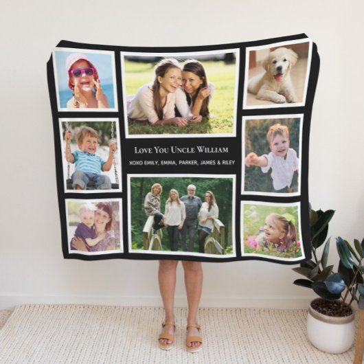 Uncle Love You Fotocollage Fleece Deken