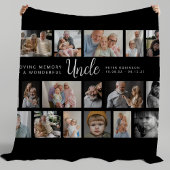 Uncle Memorial 18 Photo Collage Fleece Deken