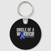 Uncle Of A Warrior T1d Kid Diabetic Blue Ribbon Su Sleutelhanger (Voorkant)