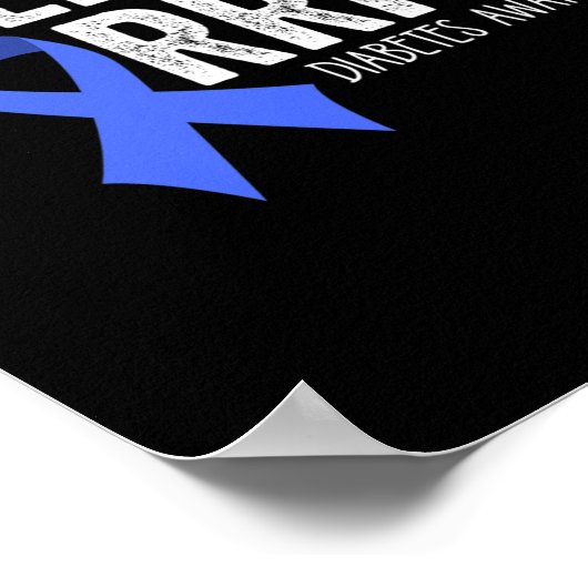 Uncle of a Warrior T1D Kind diabetisch blauw lint  Poster (Hoek)