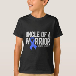 Uncle of a Warrior T1D Kind diabetisch blauw lint  T-shirt