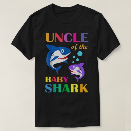 Uncle Of The Baby Birthday Shark Uncle Shark Chris T-shirt (Design voorkant)