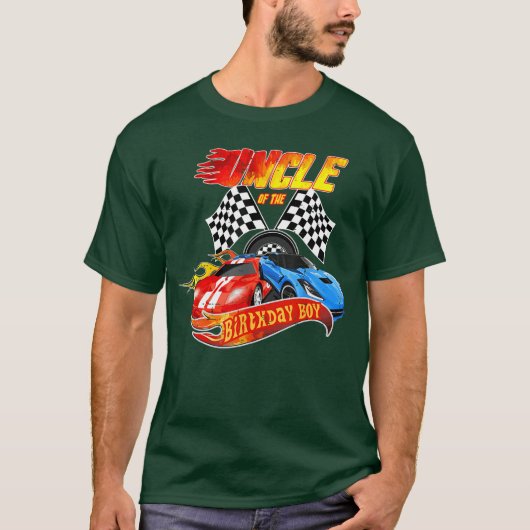 Uncle Of The Birthday Boy Race Birthday Party Raci T-shirt (Voorkant)