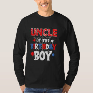 Uncle of the Birthday Boy Spider Kinder themafeest T-shirt