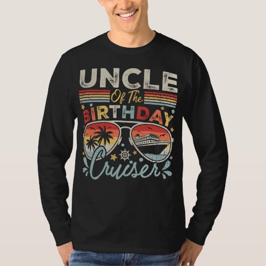 Uncle of the Birthday Cruiser Vakantie Mannen LS T-shirt (Voorkant)