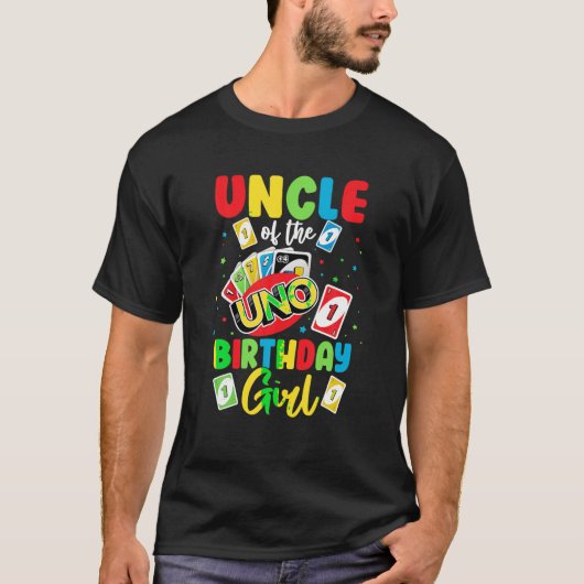 Uncle of the Birthday Girl Shirt Uno Uncle Dad (Voorkant)