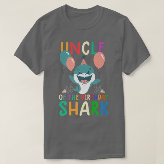 Uncle of the birthday shark shirt birthday family  (Design voorkant)