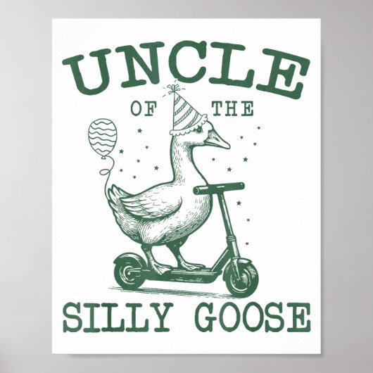 Uncle Of The Silly Goose First Birthday Family Mat Poster (Voorkant)
