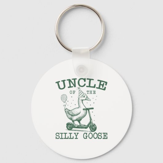Uncle Of The Silly Goose First Birthday Family Mat Sleutelhanger (Voorkant)