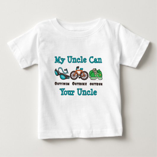 Uncle Outswim Outbike Triathlon Baby T-shirt (Voorkant)