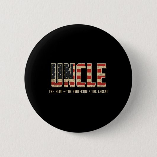 Uncle Protector Hero Legend Amerikaanse vlag 'Uncl Ronde Button 5,7 Cm (Voorkant)