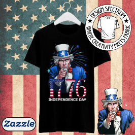 Uncle Sam 1776 Onafhankelijkheidsdag T-shirt