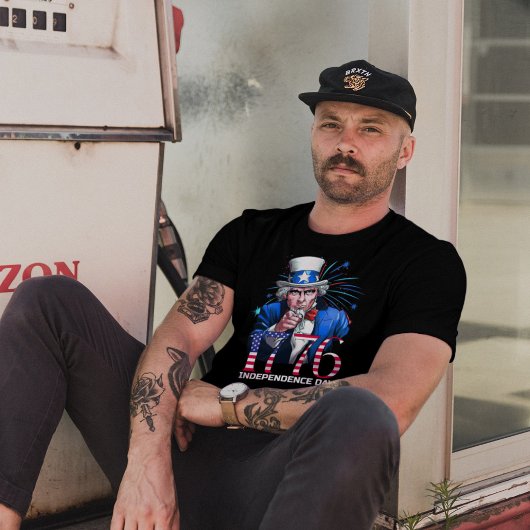 Uncle Sam 1776 Onafhankelijkheidsdag T-shirt