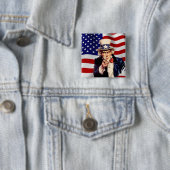 Uncle Sam 1 Vierkante Button 5,1 Cm (In situ)