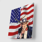 Uncle Sam 1 Vierkante Klok (Hoek)