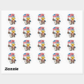 Uncle Sam 4th van juli Bald Eagle Ronde Sticker (Vel)