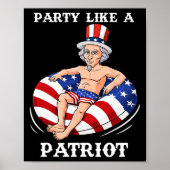 Uncle Sam 4th van juli USA Patriot Fun Poster (Voorkant)