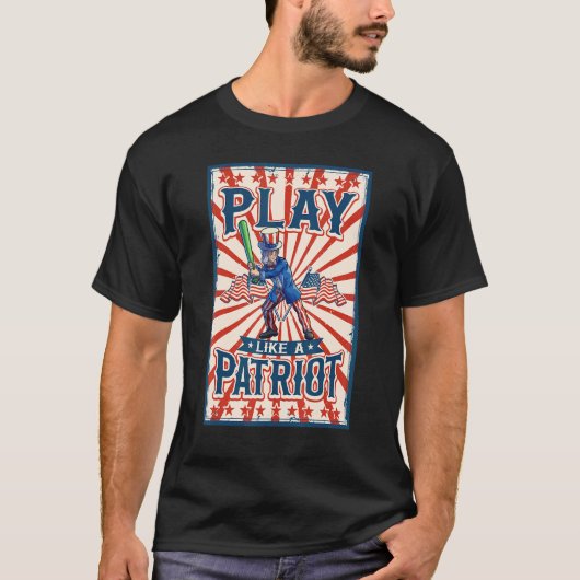 Uncle Sam 4th van juli Vrouwen Mannen Amerikaanse T-shirt (Voorkant)