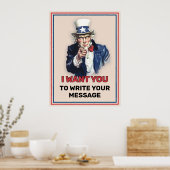 Uncle Sam Aangepaste Tekst werven Poster (Keuken)