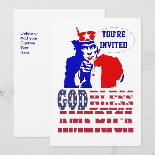 Uncle Sam American party Kaart (Voorkant / Achterkant)