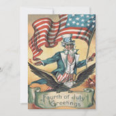 Uncle Sam Bald Eagle Vlag Vuurwerk Kaart (Voorkant)