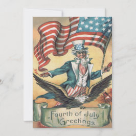 Uncle Sam Bald Eagle Vlag Vuurwerk Kaart