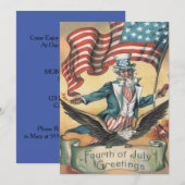 Uncle Sam Bald Eagle Vlag Vuurwerk Kaart (Voorkant / Achterkant)