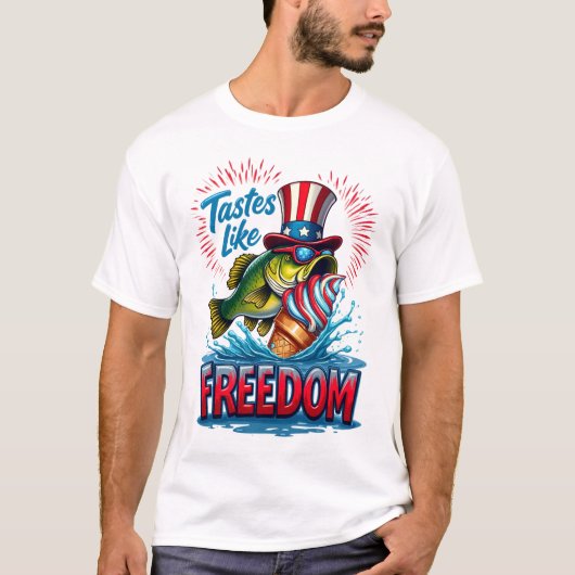Uncle Sam Bass smaakt naar vrijheid T-shirt (Voorkant)