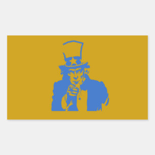 Uncle Sam (Blauw) op Sticker