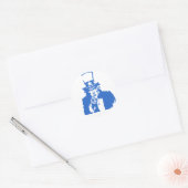 Uncle Sam (Blauw) op Sticker (Envelop)