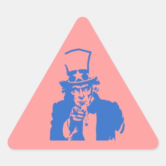 Uncle Sam (Blauw) op Sticker (Voorkant)