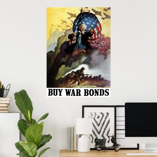 Uncle Sam -- Buy War Bonds Poster (Thuiskantoor)