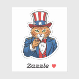 Uncle Sam Cat – Patriottische kat Sticker