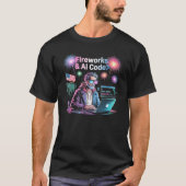 Uncle Sam Coder vuurwerk AI 4 juli T-shirt (Voorkant)